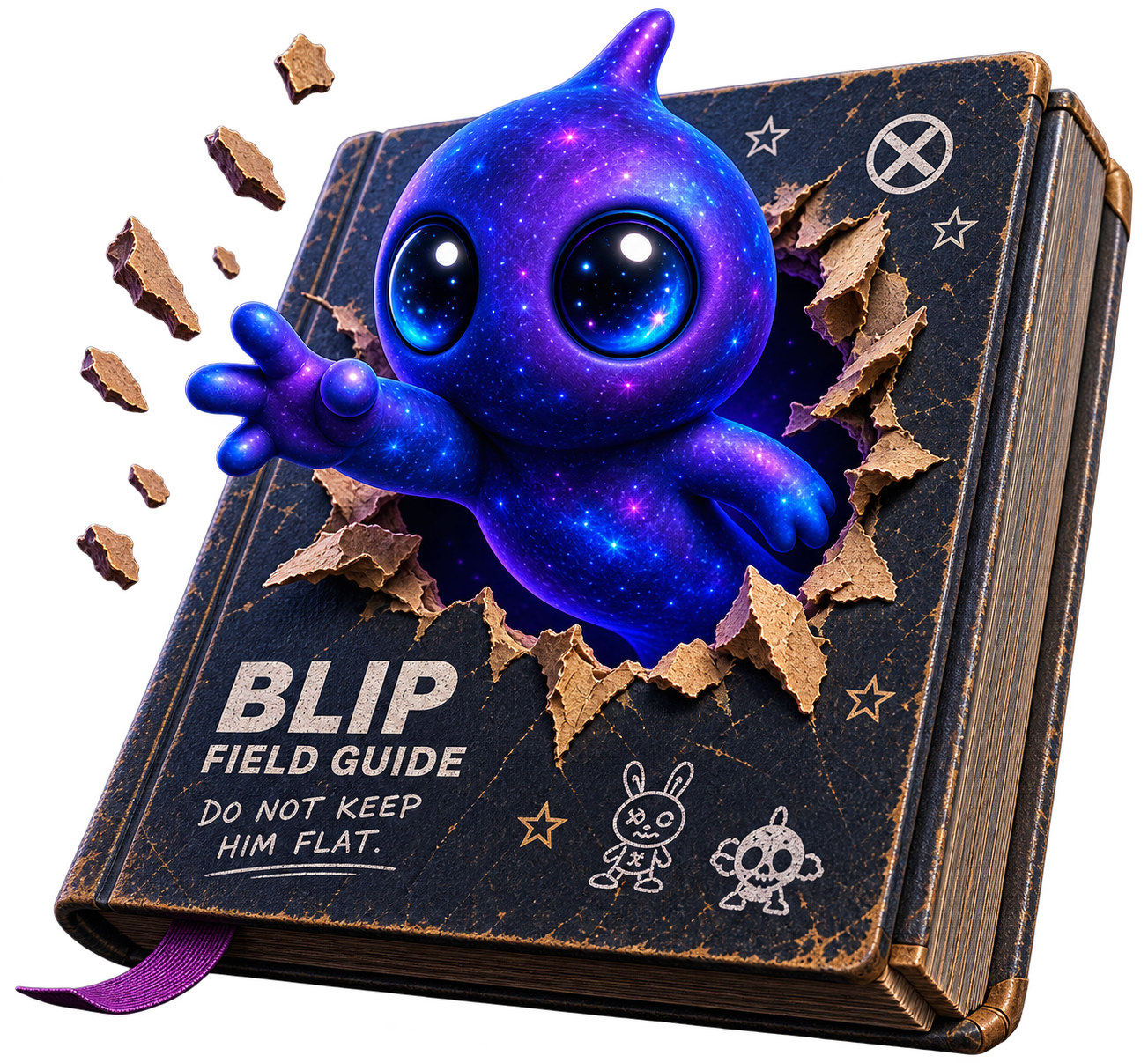 Blip escaping from the Blip Field Guide