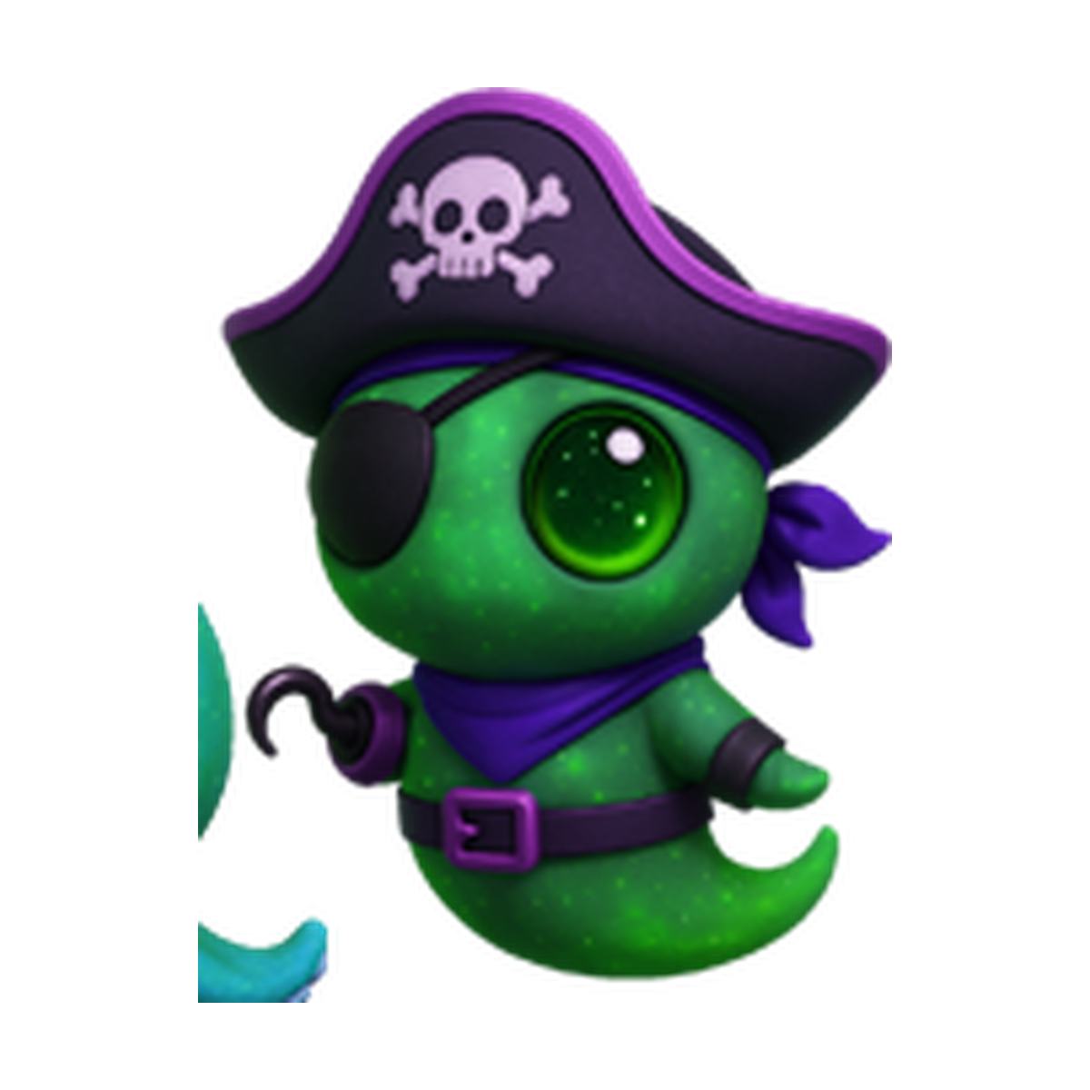 Green Pirate Blip Kickstarter pin