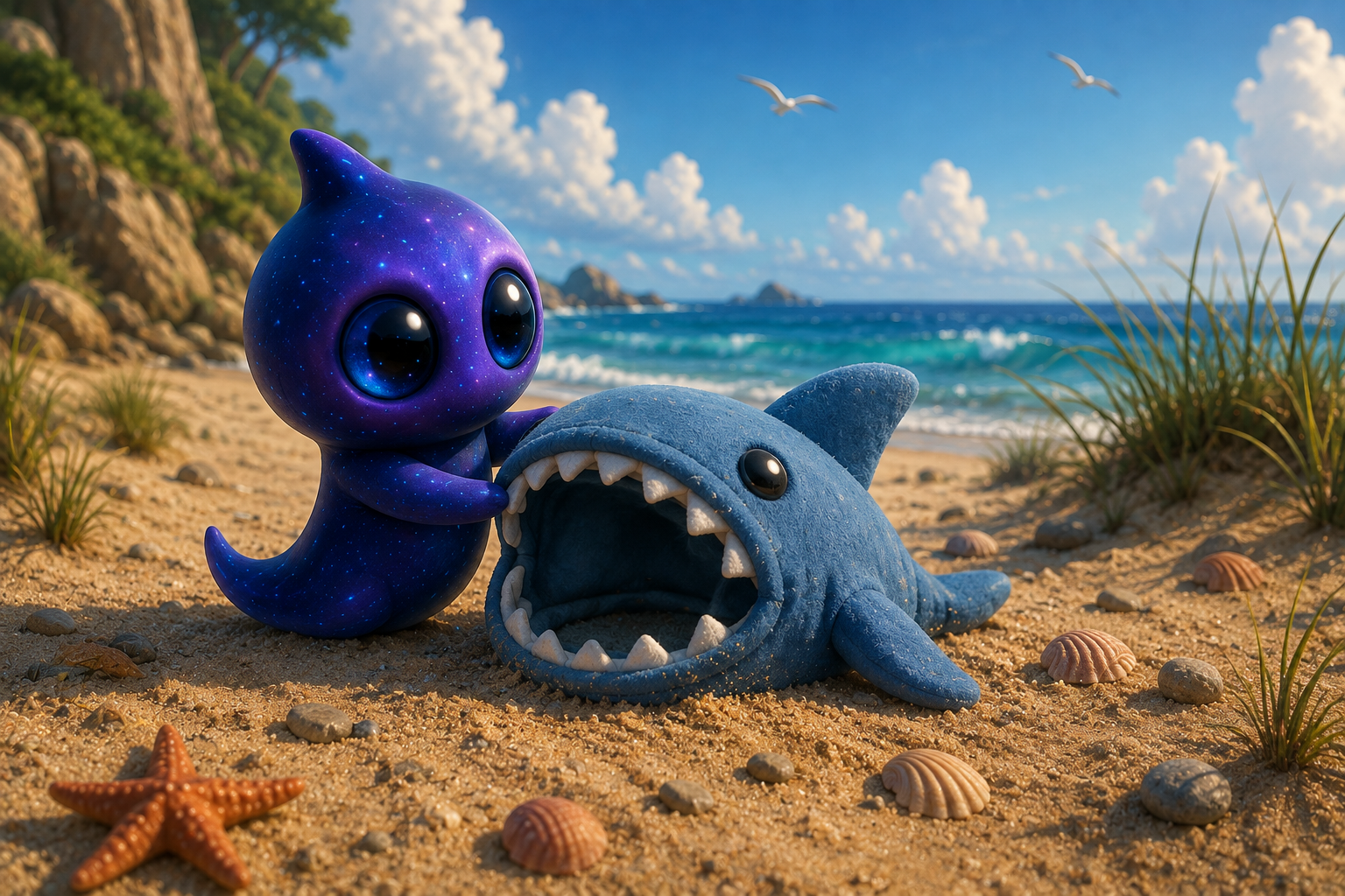 Blip discovers the shark costume