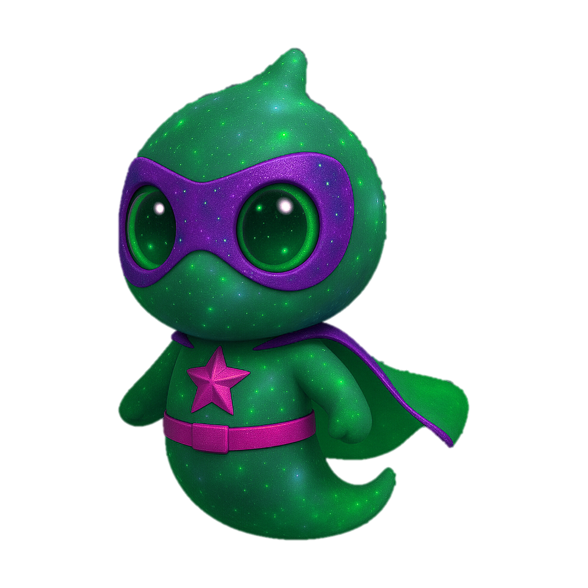 Green Superhero Blip Kickstarter pin